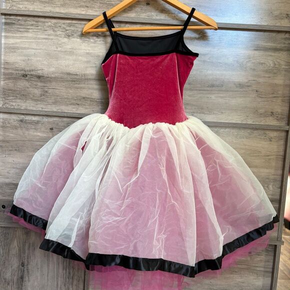 Curtain Call Costumes Style C154 Ballet Recital Dress Black Burgundy Velvet Crea - Picture 7 of 13